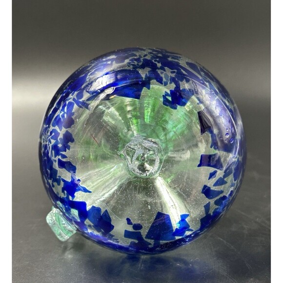 Lafiore Handblown Artistic Mallorca Green and Blue Glass Oil Bottle - Picture 9 of 9